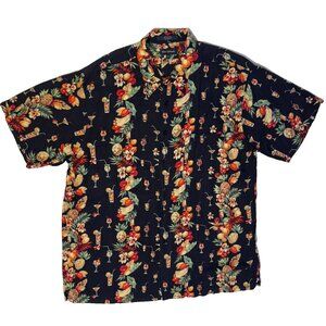 Marc Edwards Pineapple Banana Cocktail Hawaiian Shirt 2XL Cruise Beach